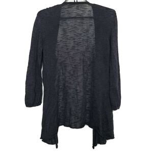 Moth Womens Black Cardigan Knit 3/4 Sleeve Rayon